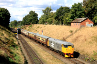 Guest loco Class 31 No 31108 approaches Rothley station on 8.9.24 with 2A30 1425 Loughborough to Leicester service at GCR Autumn Diesel Gala 2024