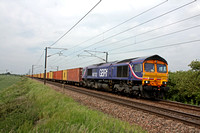 66732 at Frinckley Lane, Marston north of Grantham, ECML on 1.6.11 with 4L78 1143 Selby - Felixstowe liner