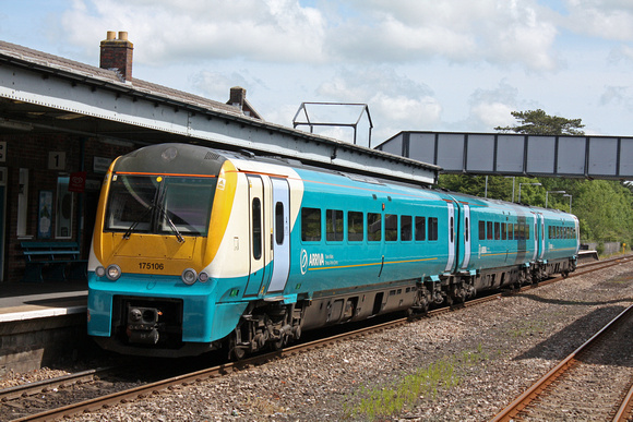 Arriva 175106 waits at Haverfordwest station on 14.6.11 with 0903 Newport - Milford Haven service