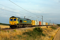 66571 at Frinckley Lane, Marston near Grantham ECML on 2.8.11 with 4E55 Felixstowe - Doncaster Europort  container train