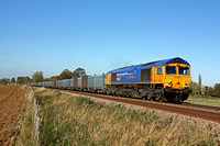66722'Sir Edward Watkin' at Ashwell heading towards Oakham on 15.10.11 with 4E80 1320 Hotchley Hill (East Leake) - Peterborough GB VQ Gypsum container emties for stabling over the weekend