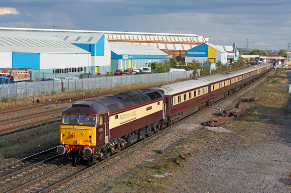 47790 tnt 47832  at Loughborough on Sunday 18.9.11 with 1Z53 1300 Leicester - Nottingham Northern Belle Afternoon Tea Excursion via Kettering and Melton Mowbray