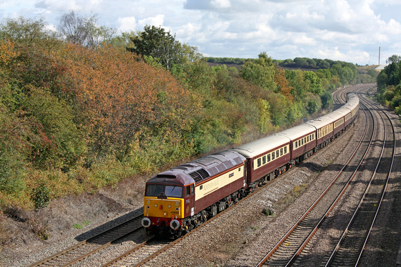 47832 tnt 47790 at Barrow Upon Soar  heading towards Loughborough on Sunday 18.9.11 with 1Z53 1300 Leicester - Nottingham Northern Belle Afternoon Tea Excursion via Kettering and Melton Mowbray