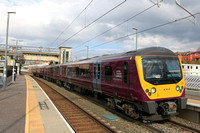EMR Connect Class 360 No 360105 waits at Kettewring station on 9.3.24 with 1H30 1240 Corby to St Pancras International service