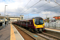 EMR Connect Class 360 No 360105 arrives at Kettewring station on 9.3.24 with 1H30 1240 Corby to St Pancras International service