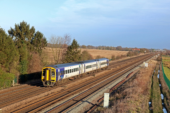 Northern Class 158 No 158757 passes Colton Junction on 15.1.20 with 1B25 1123 York to Blackpool North service