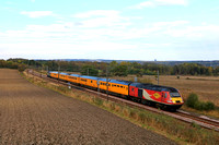 Colas Rail 43251 with 43357 at rear passes Plawsworth near Durham, ECML on a dull 6.10.24 in charge of 11Q35 1212 Hull to Slateford Depot Network Rail test train