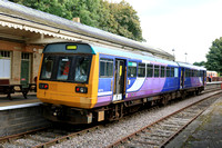 Preserved Pacer Class 142 No 142078 waits at Stanhope station, Weardale Railway on 28.9.24 with 1410 service to Bishop Auckland West service