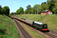 Preserved Class 20 No D8001 is seen at Rothley on 27.4.25 with 2A25 1355 Loughborough to Leicester North at GCR Spring Diesel Gala 2025. Last day for D8001 at GCR as returns to Epping Ongar Railway ne