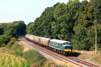 D123 Leicestershire & Derbyshire Yeomanry passes Kinchley Lane on 6.9.24 with 2A33 1505 Loughborough to Leicester North service at GCR Autumn Diesel Gala 2024