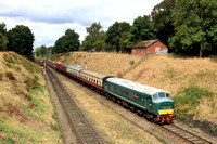 Class 45 No D123 Leicestershire & Derbyshire Yeomanry approaches Rothley Station on 8.9.24 with 1230 Loughborough to Rothley Brook parcels at GCR Autumn Diesel Gala 2024