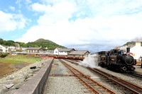 Double Fairlie 'James Spooner'  ready to depart Porthmadog station, Ffestiniog and Welsh Highland Railways on 14.6.24 with 1040  'Mountain Spirit' service to Bl. Ffestiniog