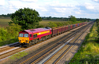 59204 'Vale of Glamorgan' at Cossington north of Syston MML on 15.8.08 with 6Z56 1341 Southall Yard  - Healey Mills empty MEA wagons. After which it will run back to Toton Depot light engine for tyre