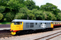 Preserved Class 31 No 31108 runs round at Leicester North station on 2.8.24 after working 1200 Lougborough to Leicester North service at the GCR Diesel Running Day with 31108 and D8001