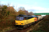 GBRf Class 60 No 60096 Skiddaw still in Colas livery seen at Brockley Whins on 30.11.24 with 6N22 1351 Tyne Coal Terminal Gbrf to Lynemouth Power Stn (Gbrf) loaded Biomass hoppers