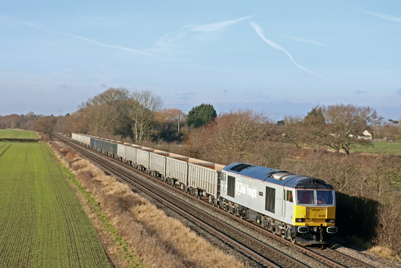 DC Rail Freight Class 60 No 60029 'Ben Nevis' passes Barrow upon Trent heading towards Castle Donington on 26.1.22 with 6Z44 1300 Burton Ot W Yd Maurice H to Wembley Receptions 1-7 empty wagons