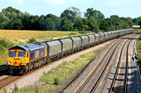 66715 on hire to Fastline at Hathern Old Station, MML on 7.8.09 with 6A63 1544 Daw Mill Colliery - Ratcliffe Power Station loaded coal hoppers