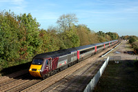 XC HST 43301 with 43321 at rear at Stenson Junction on 30.10.13 with 0606 Edinburgh - Plymouth cross country service in lovely autumn sun and colours